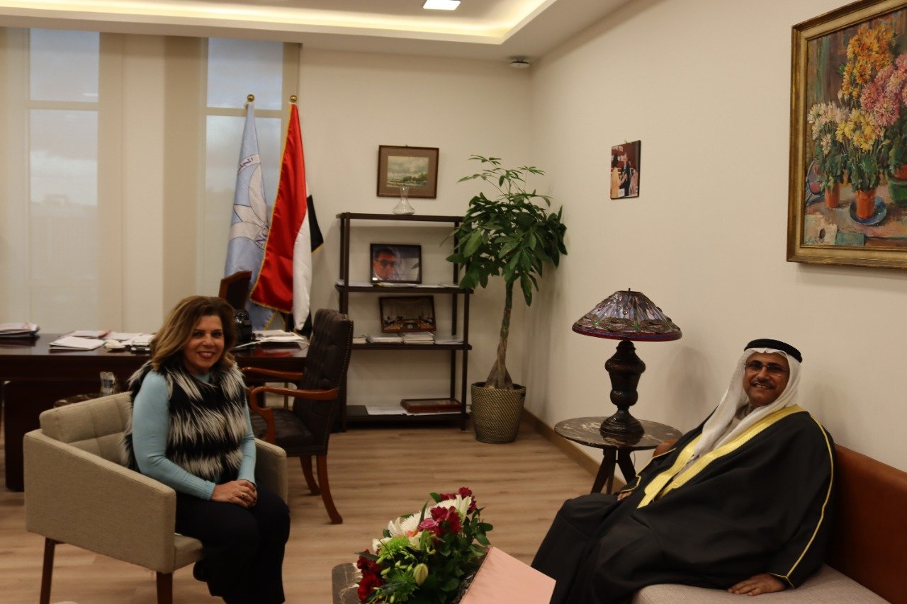  Ambassador Moushira Khattab meets with the Speaker of the Arab Parliament 